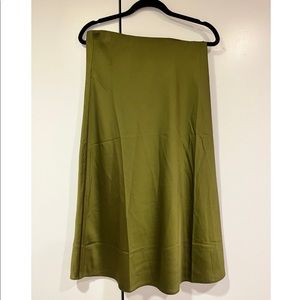 J. Crew olive green satin skirt size S